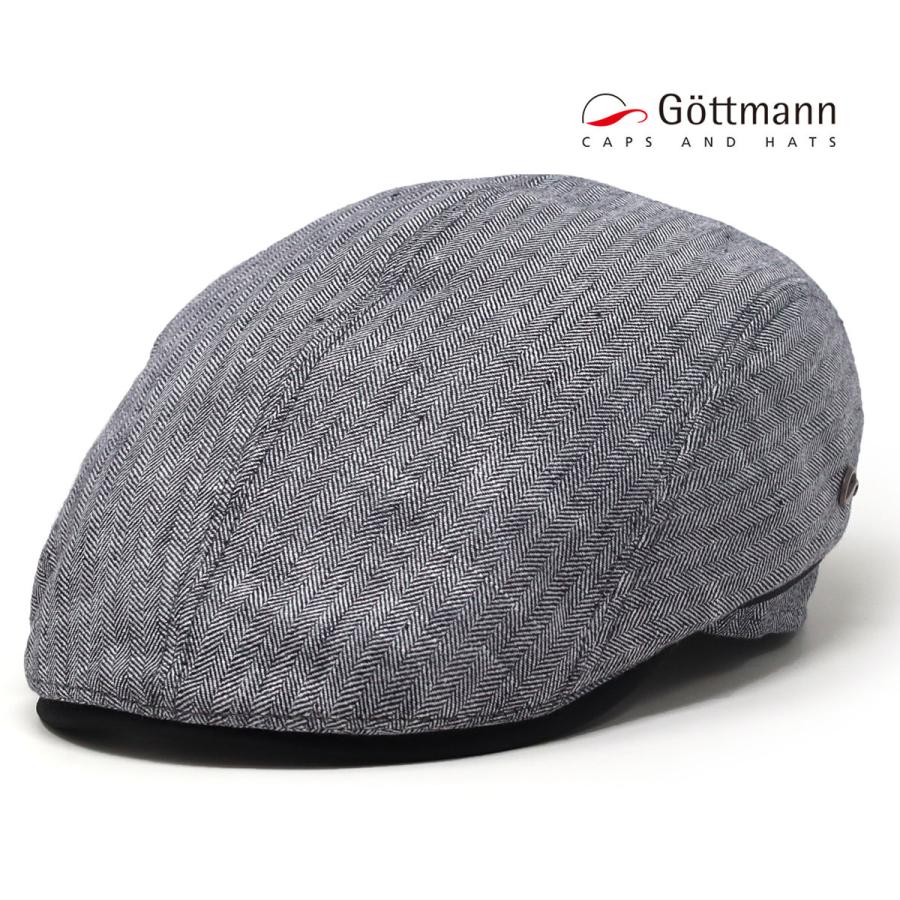 Gottmann（ゴットマン） ハンチング 帽子 ヘリンボーン 麻素材 涼しい