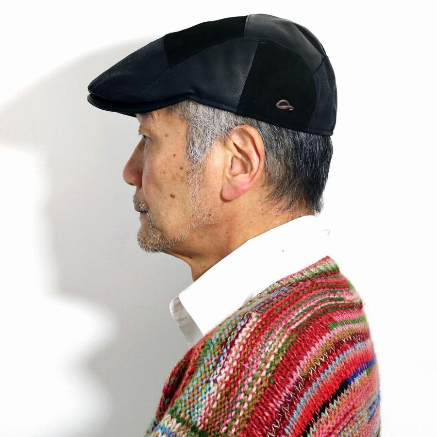 レザーハンチング パッチワークレザー ハンチング 革 本革 帽子 大きい