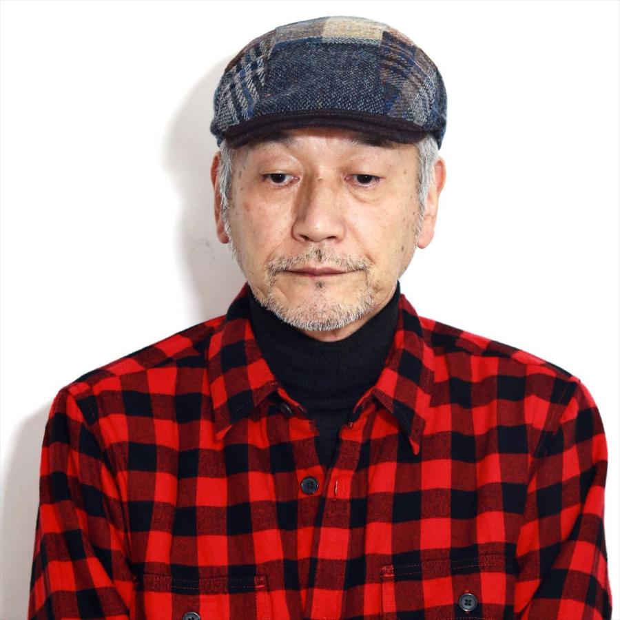 ハンチング カラフル 帽子 個性的 おしゃれ シック ツイード パッチ