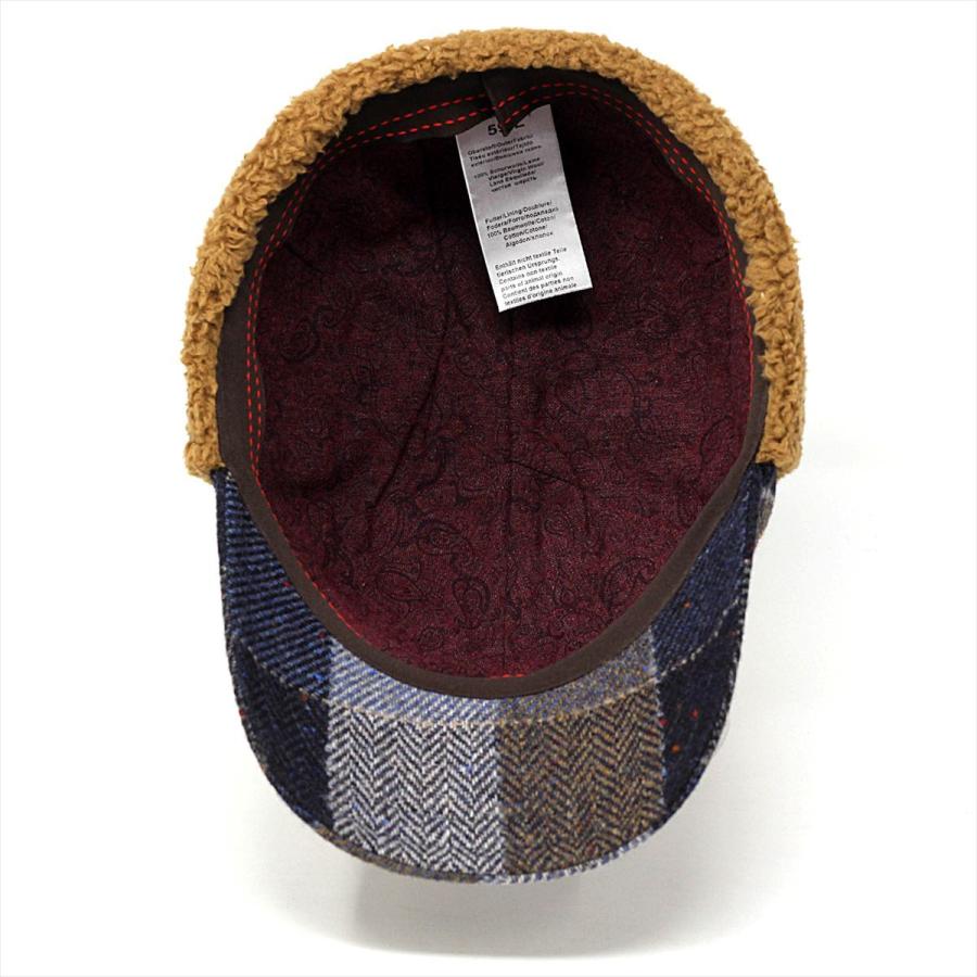 ボアキャップ メンズ チェック キャップ イヤーマフ cap 防寒帽