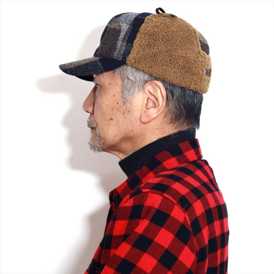 ボアキャップ メンズ チェック キャップ イヤーマフ cap 防寒帽