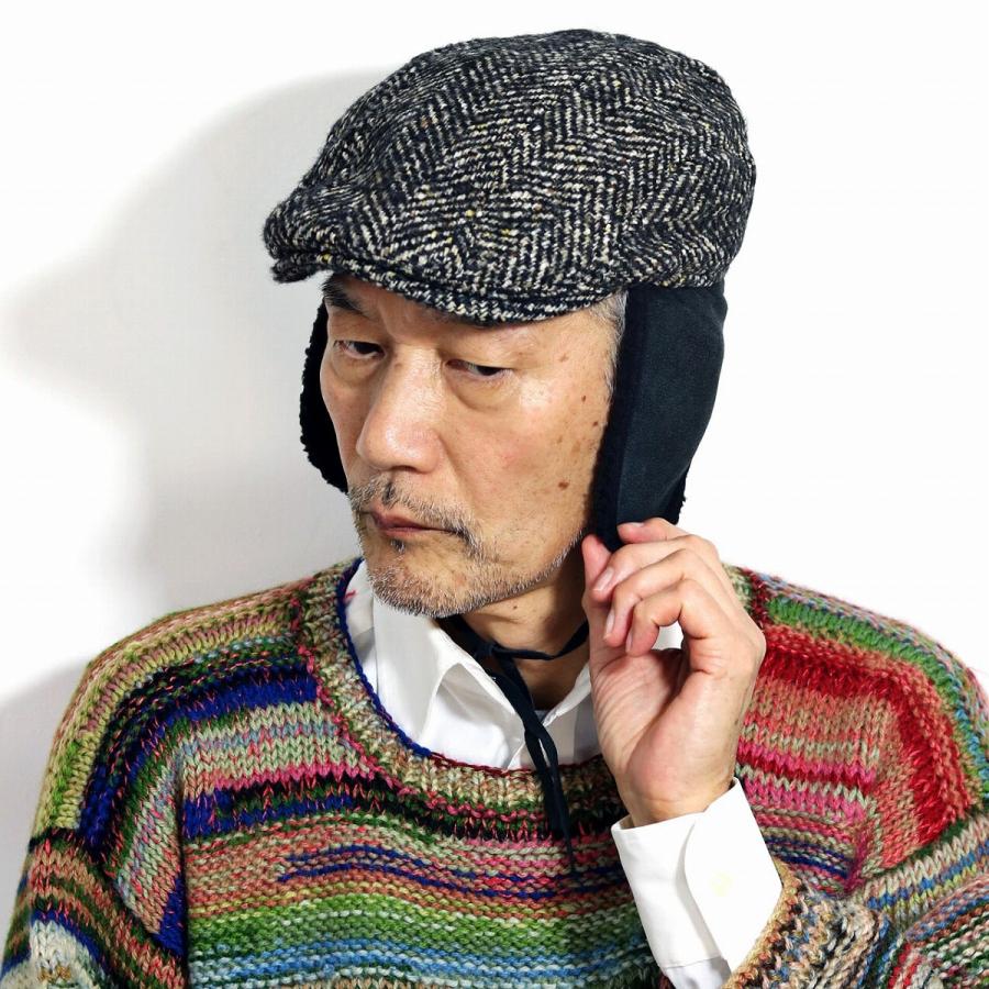 ゴットマン ハンチング gottman ざっくり編み へリンボン ツイード ボア 耳当て付 ドイツの帽子ブランド ウィンターハンチング ツイード ドイツブランド 海外ブランド サンドベージュ [ ivy cap ] 父の日 ゴットマン ハンチング gottman ざっくり編み へリンボン ツイード