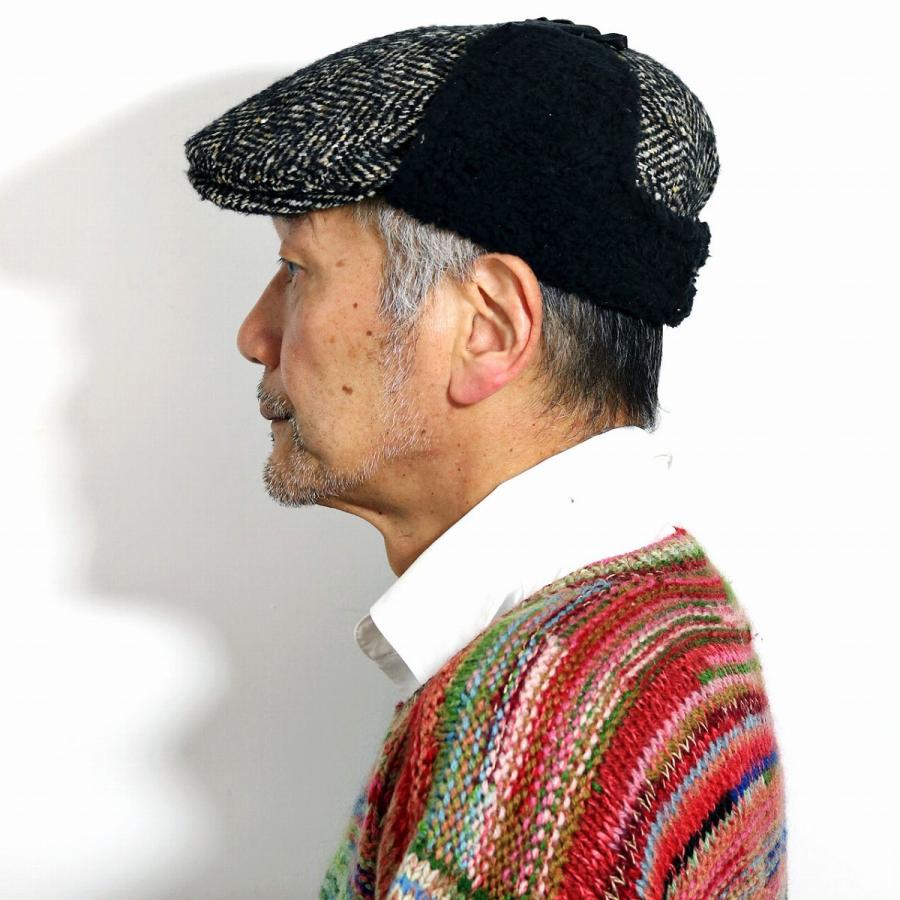 ゴットマン ハンチング gottman ざっくり編み へリンボン ツイード ボア 耳当て付 ドイツの帽子ブランド ウィンターハンチング ツイード ドイツブランド 海外ブランド サンドベージュ [ ivy cap ] 父の日 ゴットマン ハンチング gottman ざっくり編み へリンボン ツイード