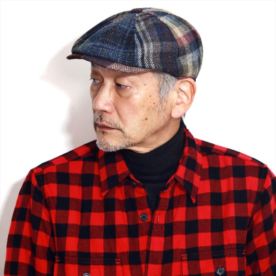 美品　メゾンミッシェル　ツイードキャスケット　ハンチング帽　M　チェック　水色 美品 メゾンミッシェル ツイードキャスケット ハンチング帽 M チェック