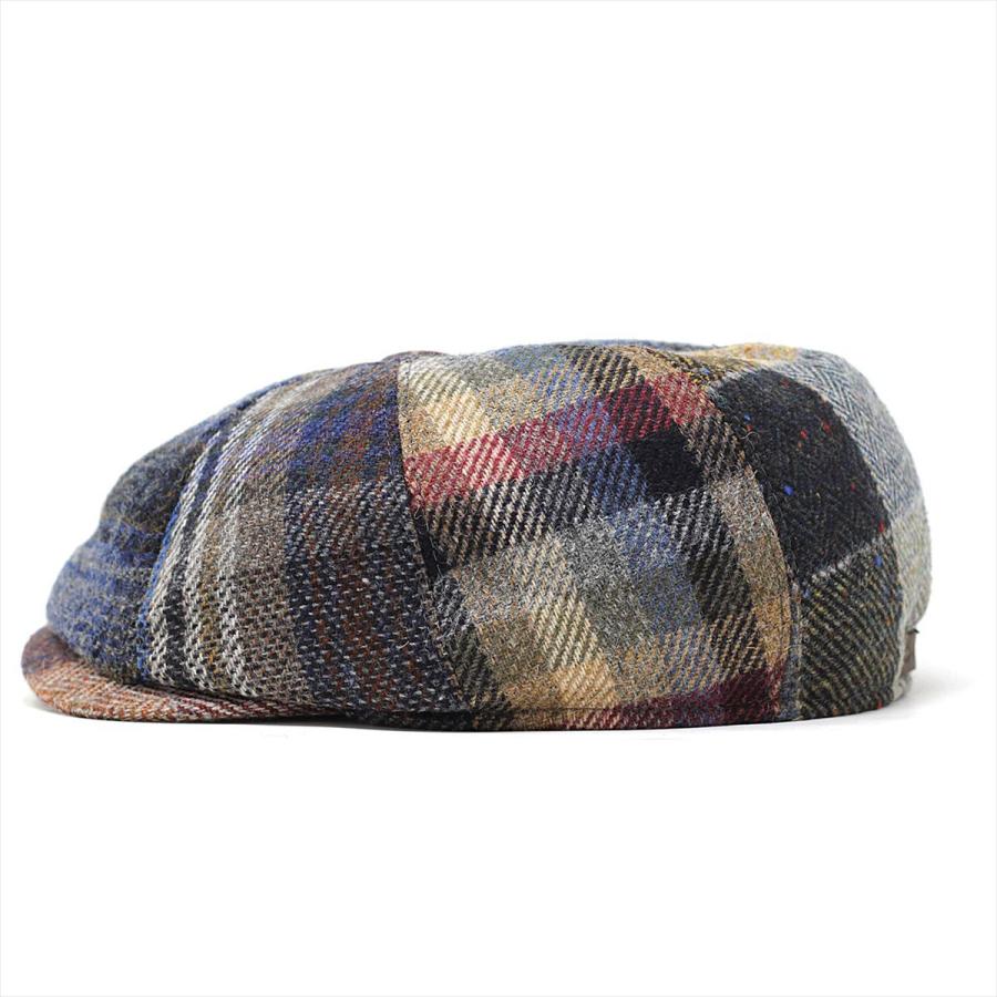 美品 KENZO 幾何学柄 コットンツイード キャスケット 57cm 日本製 キャスケット カラフル チェック柄 キャス ツイード メンズ 帽子