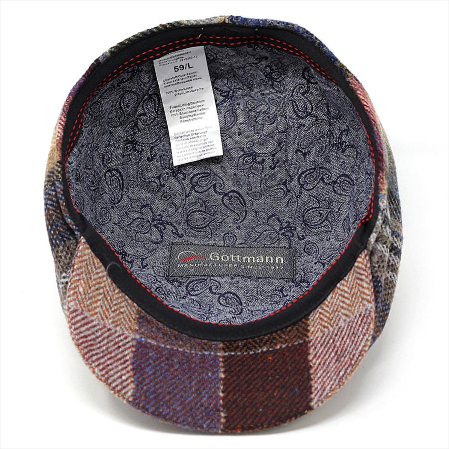 キャスケット カラフル チェック柄 キャス ツイード メンズ 帽子
