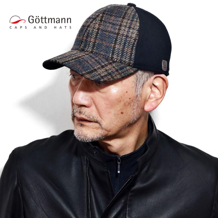 キャップ 大きいサイズ チェック柄 秋冬 ブランド ゴットマン ウール