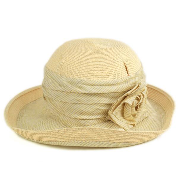 GREVI（グレヴィ） 花飾り ブレードハット ブルトン レディース 帽子