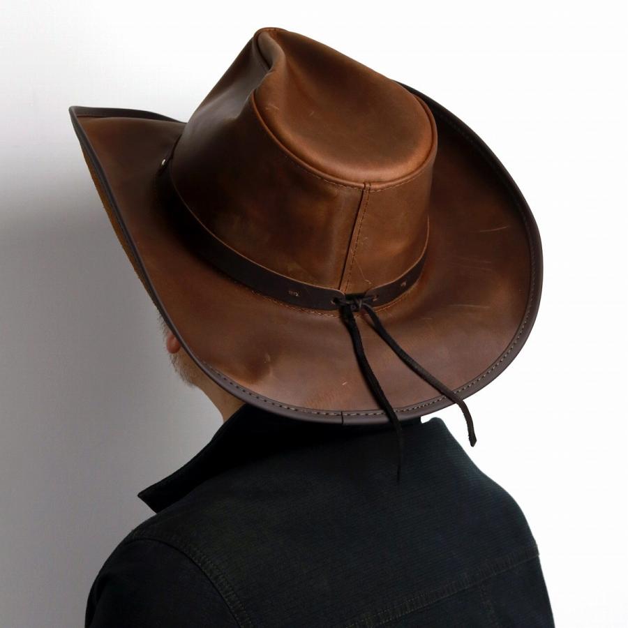 レジストール カウボーイ 帽子 ハット メンズ ブラウン USA 本革 カウボーイハット 帽子 メンズ 大きいサイズ レザー