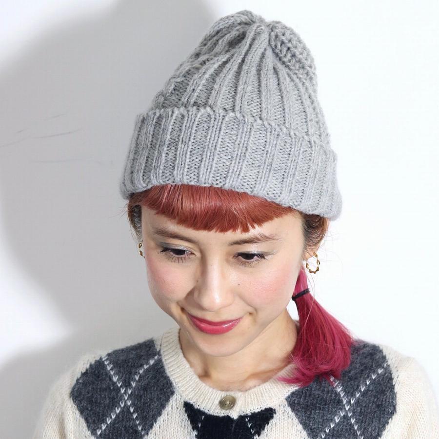 アルパカウール ニット帽 秋 冬 HIGHLAND 2000 ケーブル編み メンズ