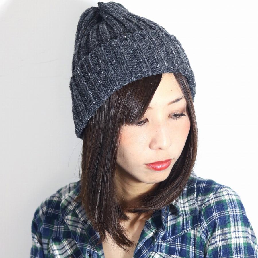 秋 冬 HIGHLAND 2000 ニット帽 ネップツイード Kikcarra 折り返し
