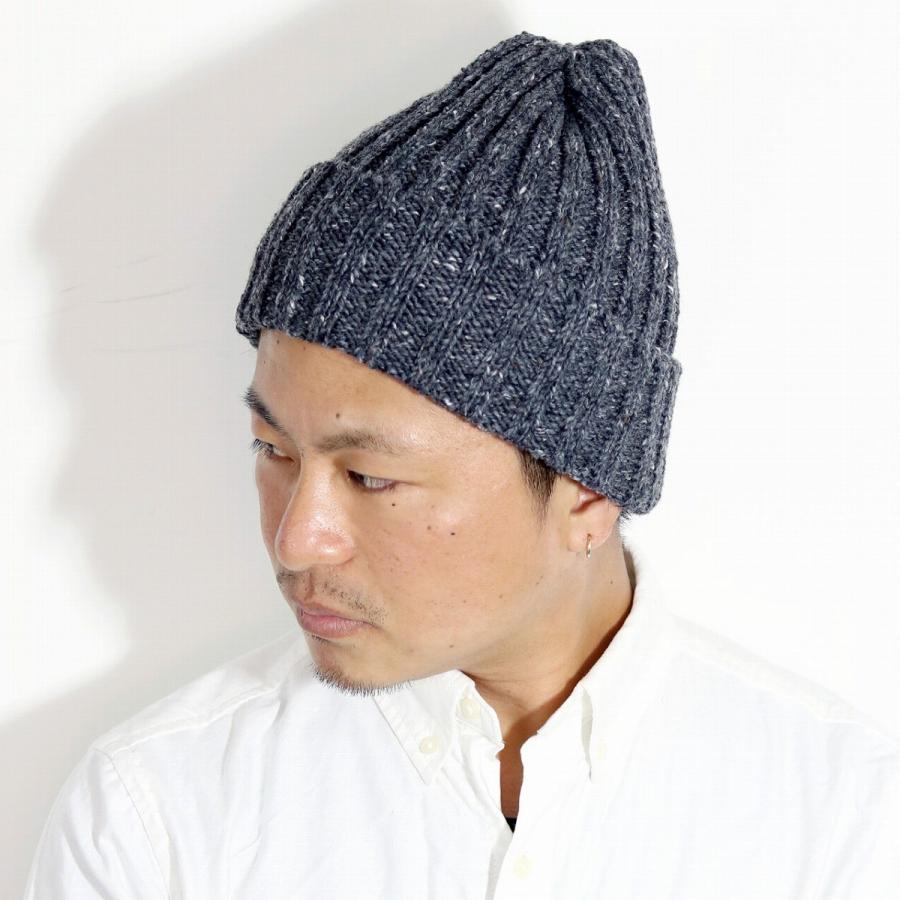 秋 冬 HIGHLAND 2000 ニット帽 ネップツイード Kikcarra 折り返し