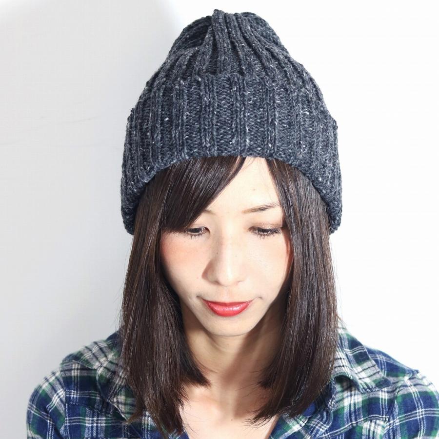 秋 冬 HIGHLAND 2000 ニット帽 ネップツイード Kikcarra 折り返し