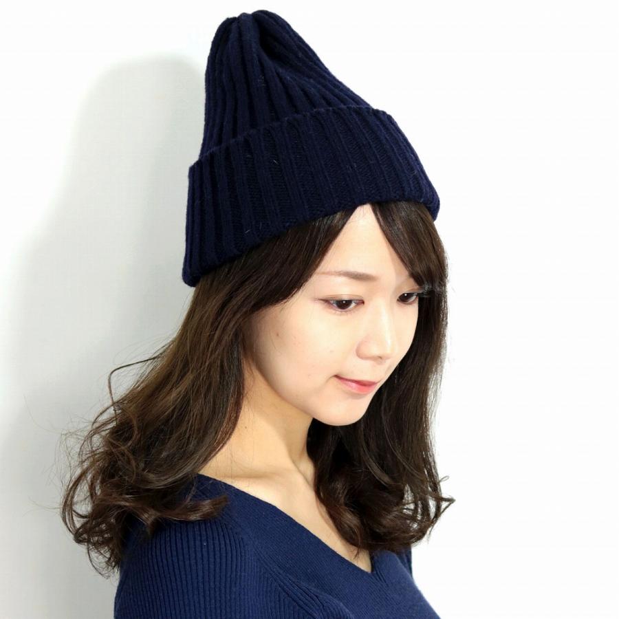 YUKI FUJISAWA ニット帽　ネイビー YUKI FUJISAWA ニット帽