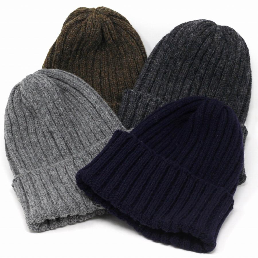 ニット帽 毛糸 メンズ 帽子 ブリティッシュウール リブ編み HIGHLAND