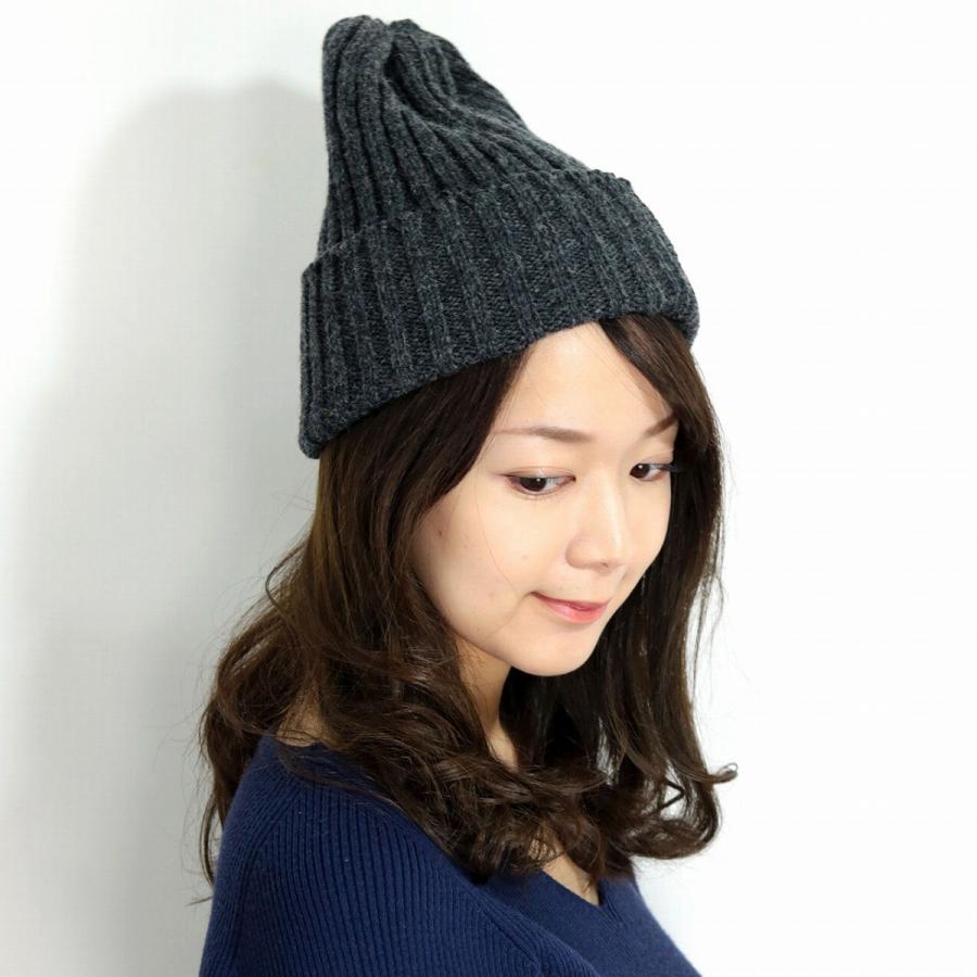 英国製 ダークカラー ニット帽 シンプル ニットワッチ 毛糸 HIGHLAND
