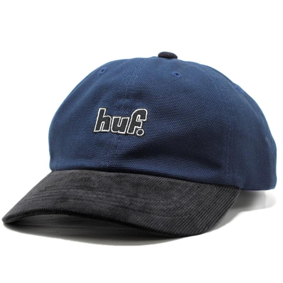 キャップ コーデュロイ ネイビー バイカラー HUF 1993 CV 6 PANEL HAT