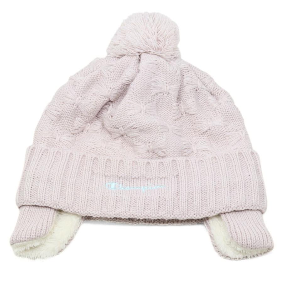 Champion（チャンピオン） キッズ 耳当て ニット帽 女の子 裏ボア