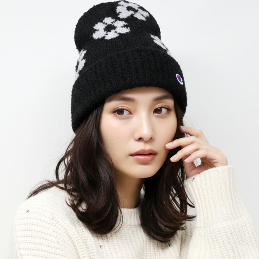 Champion（チャンピオン） フラワー ニット帽 レディース フリース