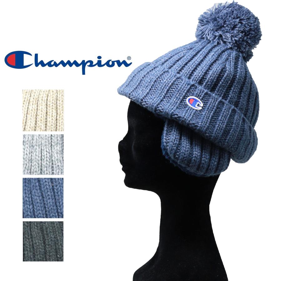 Champion ニット帽 レディース イヤマフ リブ編みニット帽 Champion ニット帽 レディース イヤマフ リブ編みニット帽