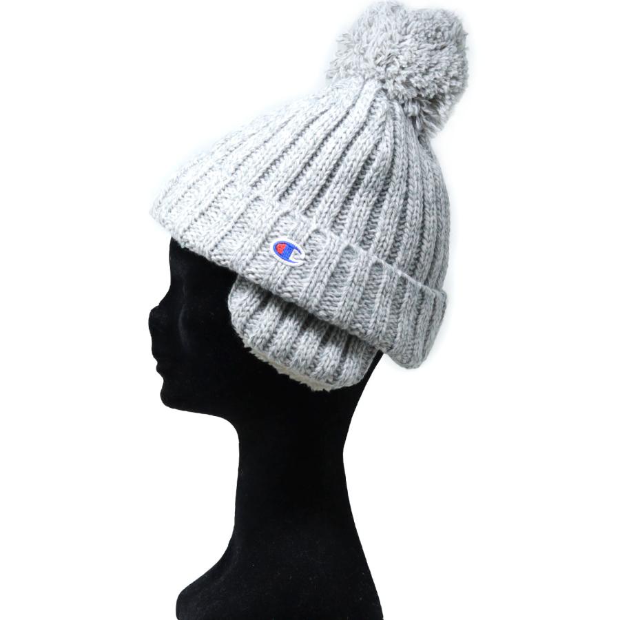 Champion ニット帽 レディース イヤマフ リブ編みニット帽 Champion ニット帽 レディース イヤマフ リブ編みニット帽