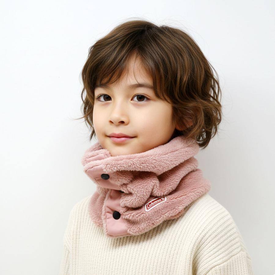 Coleman（コールマン） キッズ ネックウォーマー 男の子 ボア 前ボタン