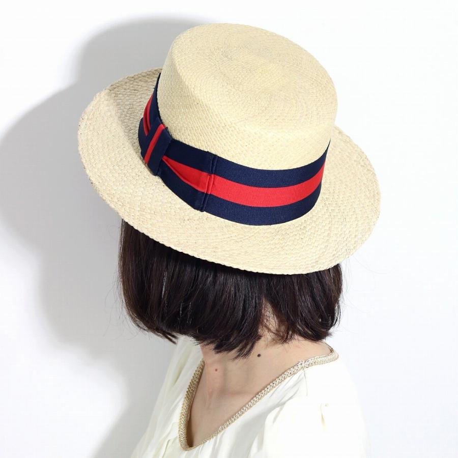 美品 日本製 カシラ 天然草木 バオ カンカン帽 パナマ ハット 帽子 リボン マレア カンカン帽 パナマ レディース メンズ ハット Marea 帽子