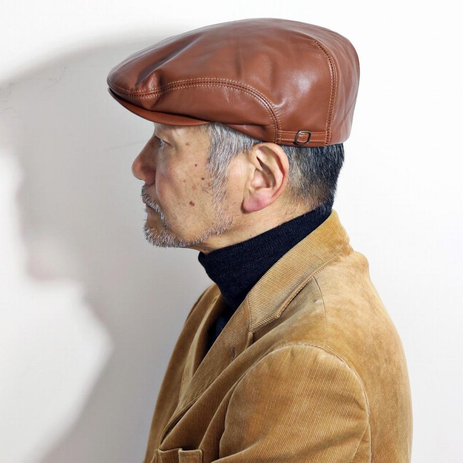 羊革 レザー ハンチング 帽子 メンズ シープスキン KASZKIET カシュケット インポートブランド 茶 羊革 レザー ハンチング シープスキン KASZKIET カシュケット
