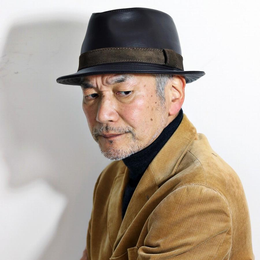 帽子 メンズ ハット レザー 中折れハット KASZKIET カシュケット