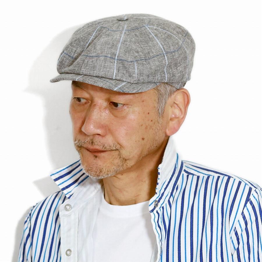 ハンチング 春 夏 チェック柄 ブランド 海外 ポーランド 麻 リネン素材