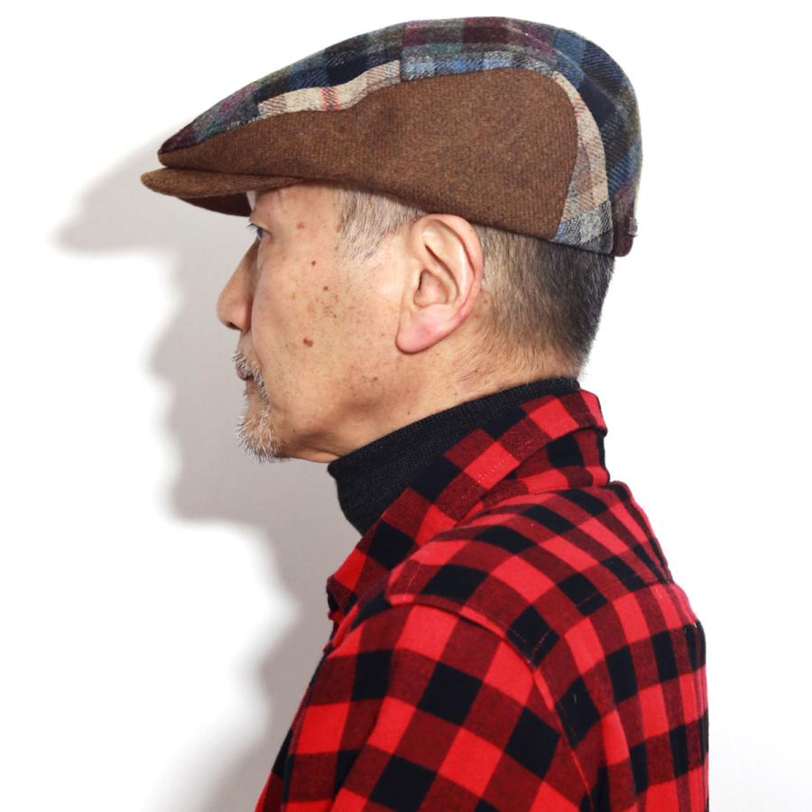 VAN jacket　ハンチング帽(ウール100%) ハリスツイード ハンチング チェック カシュケット ウール100% 帽子
