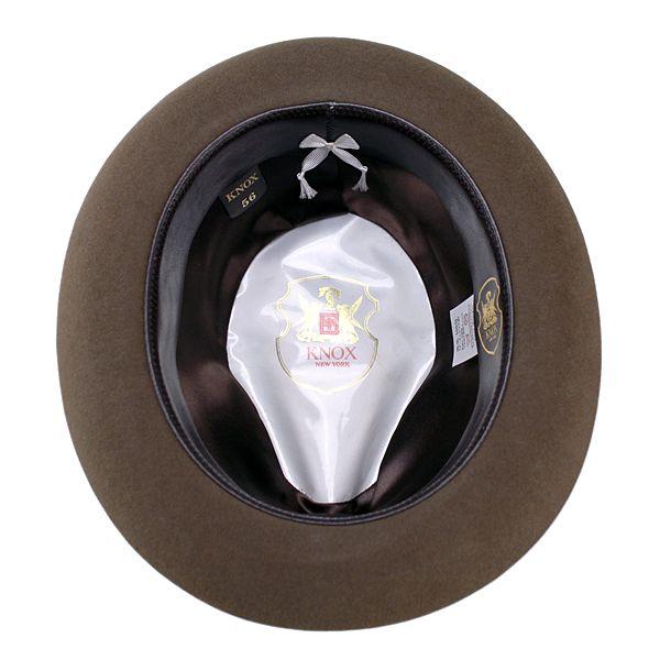 ハット メンズ 帽子 KNOX ノックス 高級中折れハット ラビットファーフェルト100％ ブラウン 茶｜elehelm-hatstore｜06