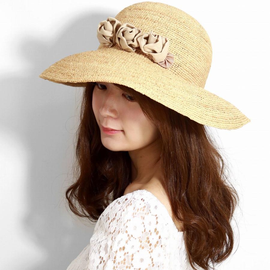 選ぶなら こまあみ巻きバラクロシェ ハット レディース 花 バラ色の