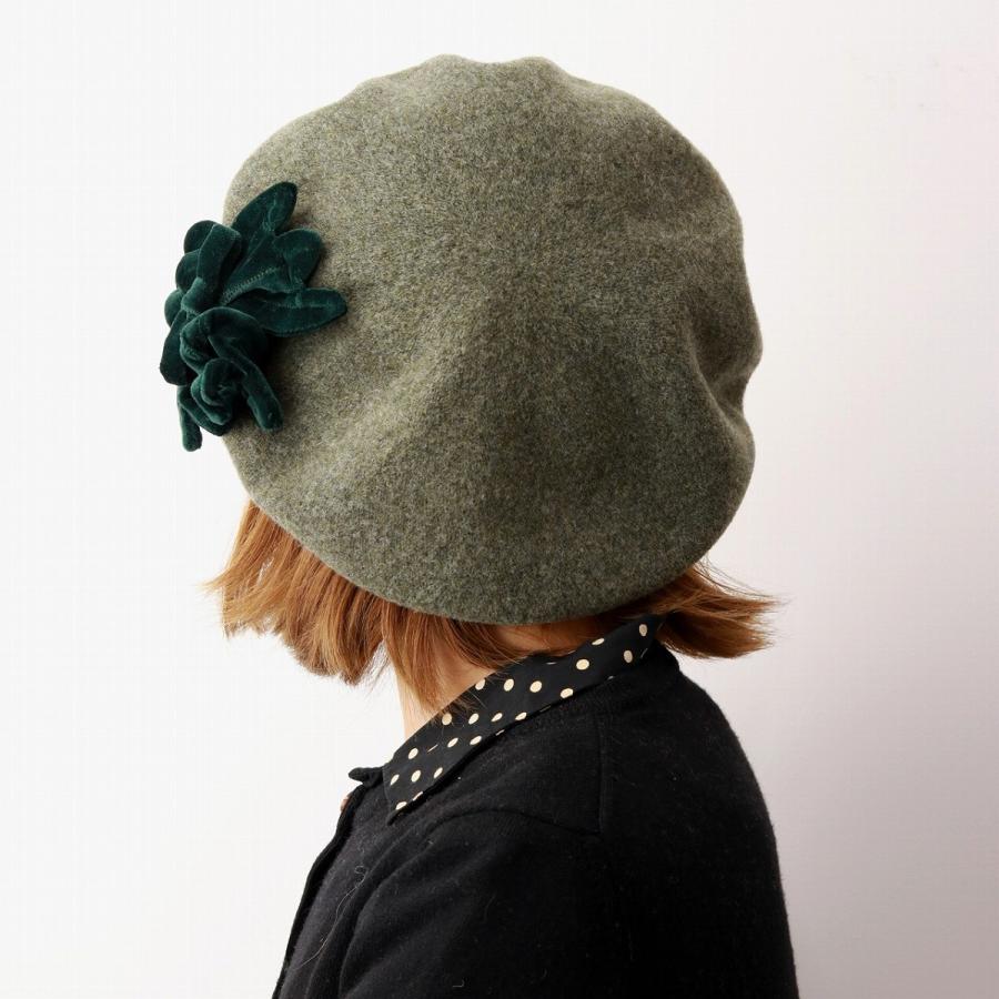 Barairo no Boushi 帽子 コサージュ レディース 秋冬 ベレー帽 日本製