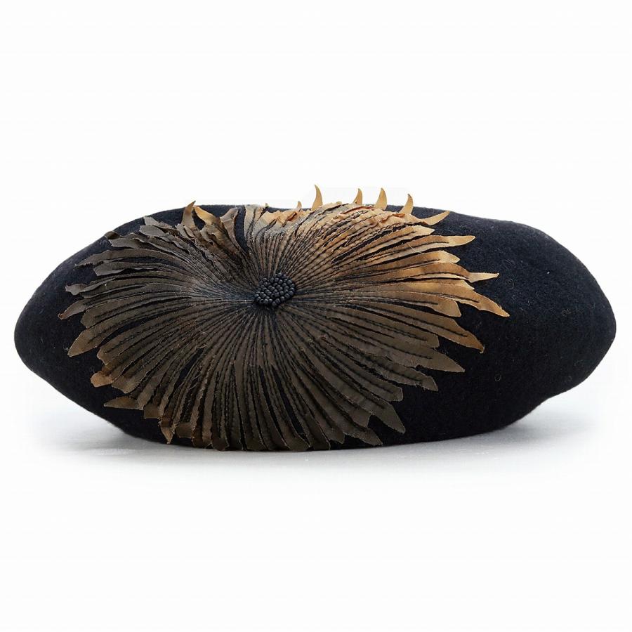 Barairo no Boushi 秋冬 ウール ベレー帽 花ステッチベレー ベレー