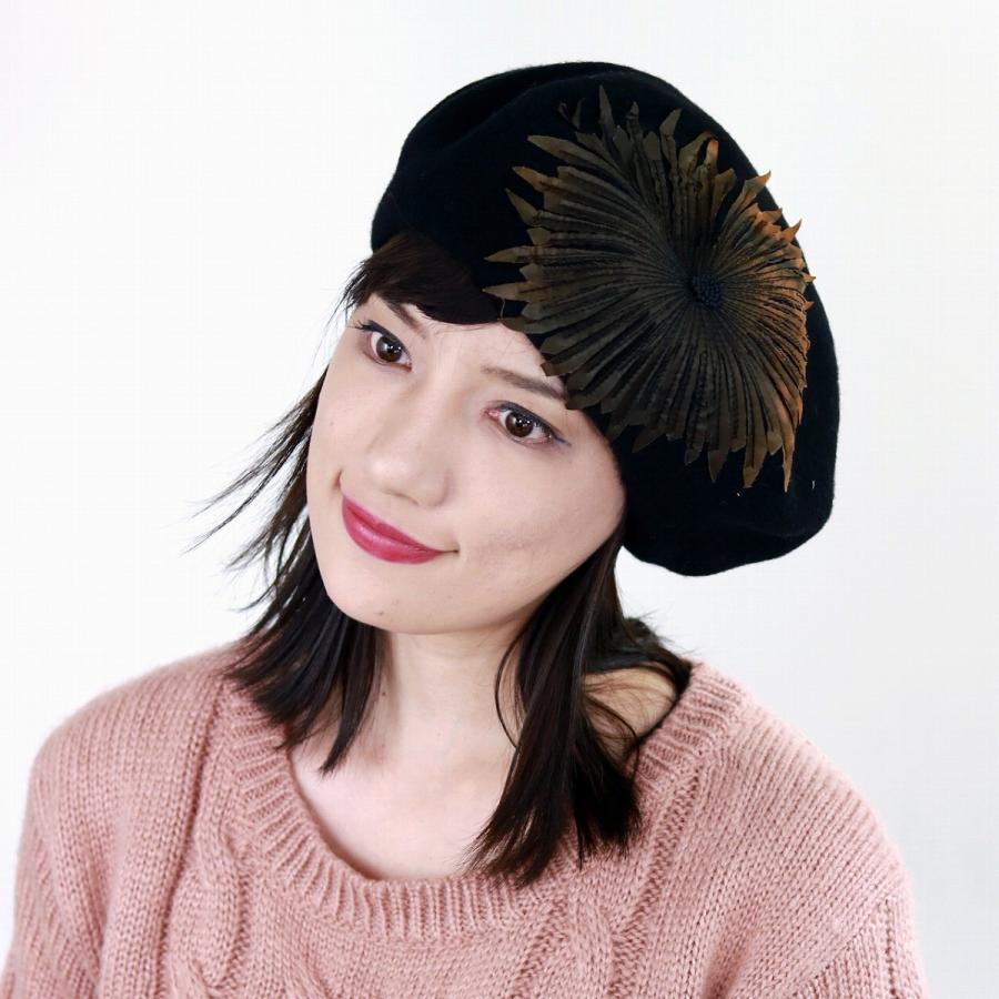 Barairo no Boushi 秋冬 ウール ベレー帽 花ステッチベレー ベレー