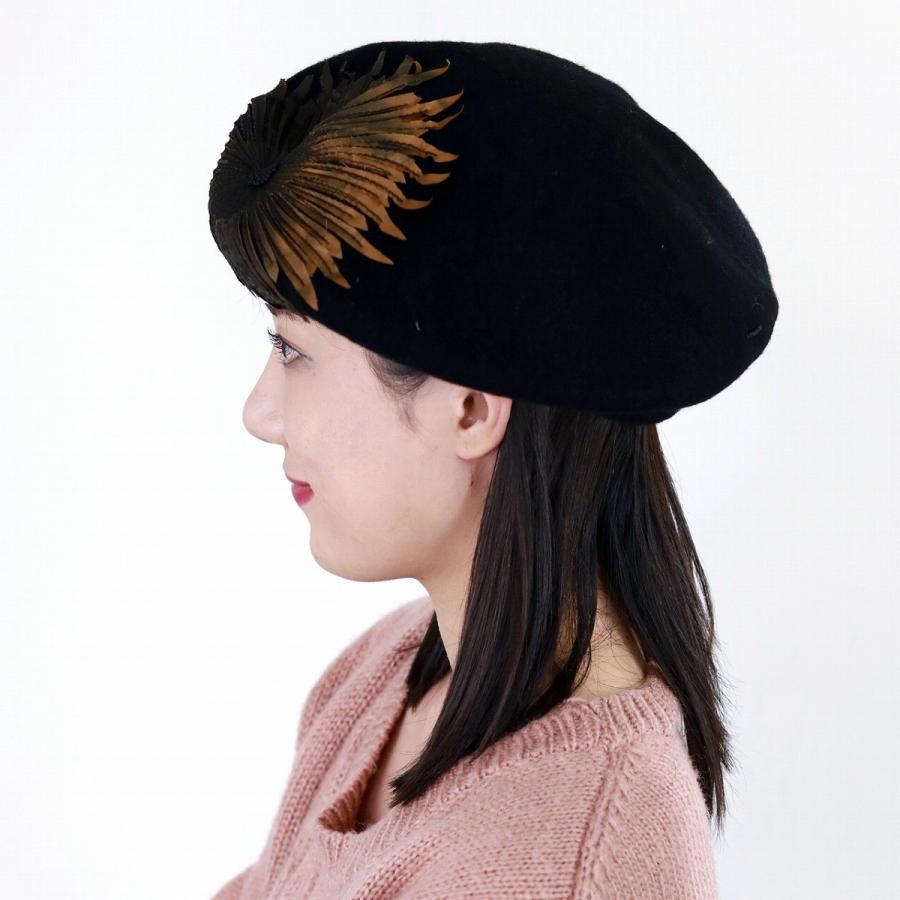 Barairo no Boushi 秋冬 ウール ベレー帽 花ステッチベレー ベレー