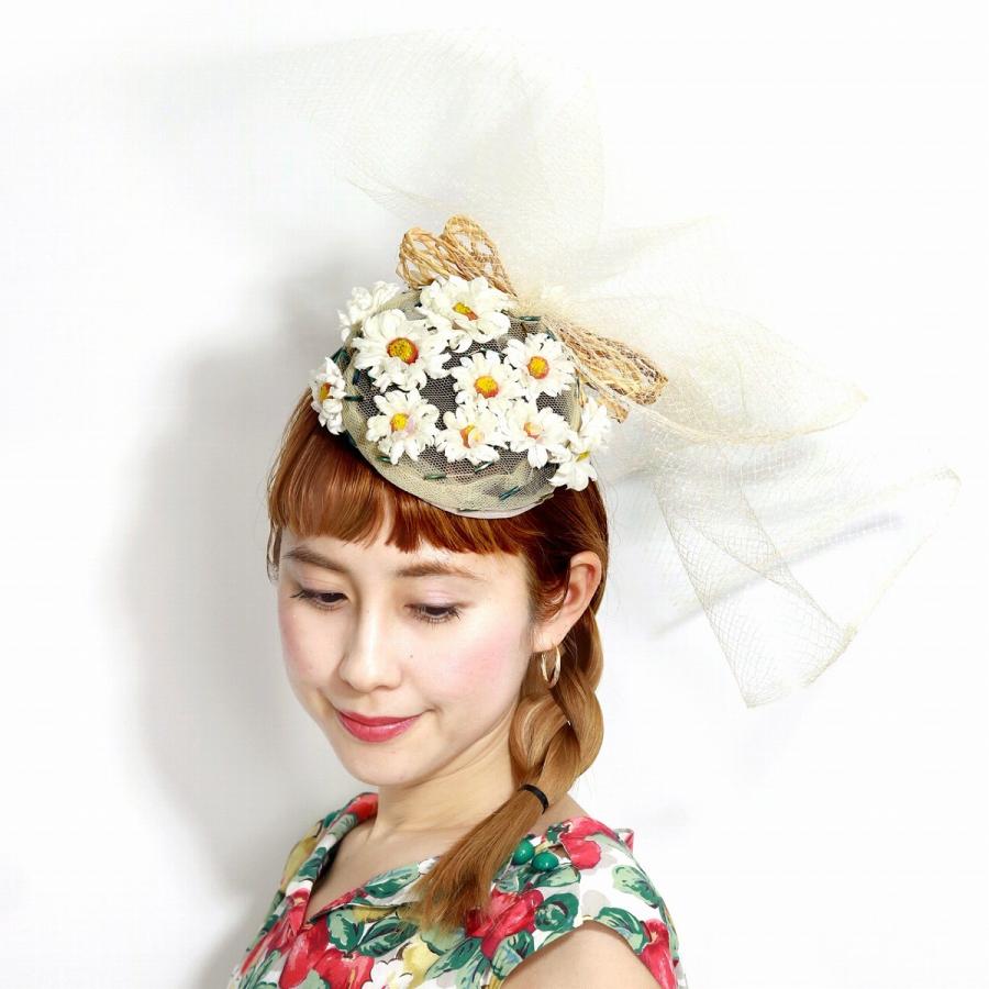 カクテルハット 日本製 バラ色の帽子 bibi ヘッドアクセ 春 夏 可愛い 