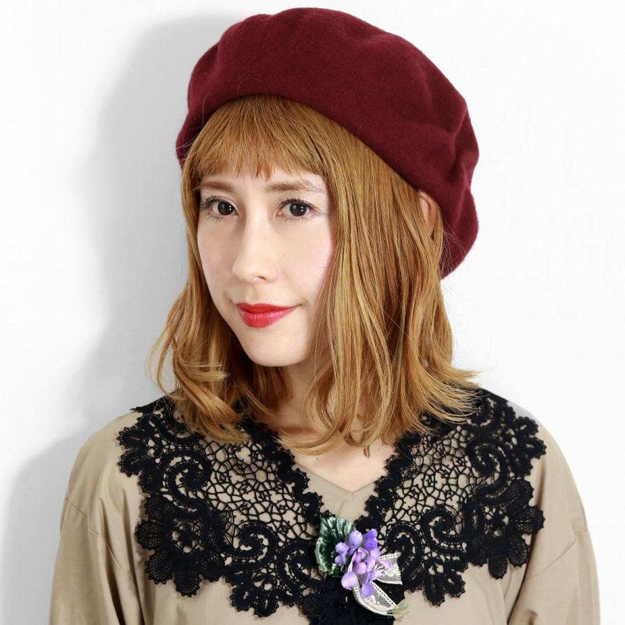 秋冬 可愛い 帽子 バラ色の帽子 デザイン ベレー帽 レディース 帽子 送料無料 日本製 手びねりベレー 定番 Barairo No Boushi ワイン 赤 L 023 Elehelm帽子通販専門店 通販 Yahoo ショッピング