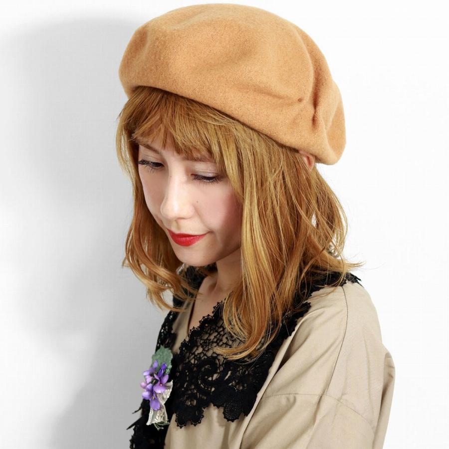 人気が高い 秋冬 可愛い 帽子 レディース 日本製 手びねりベレー 帽子 Barairo No Boushi バラ色の帽子 デザイン ベレー帽 定番 サフラン 黄 激安ブランド Esiba Tg