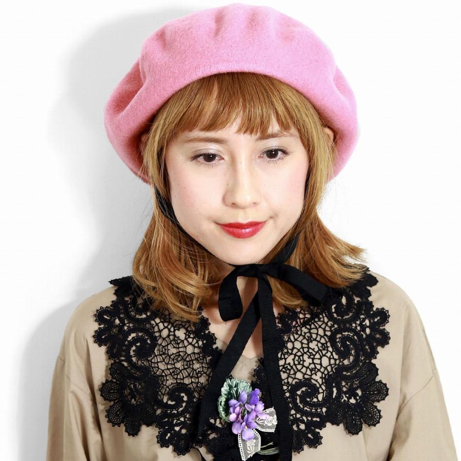 Barairo no Boushi ウール素材 ベレー帽 秋冬 可愛い バラ色の