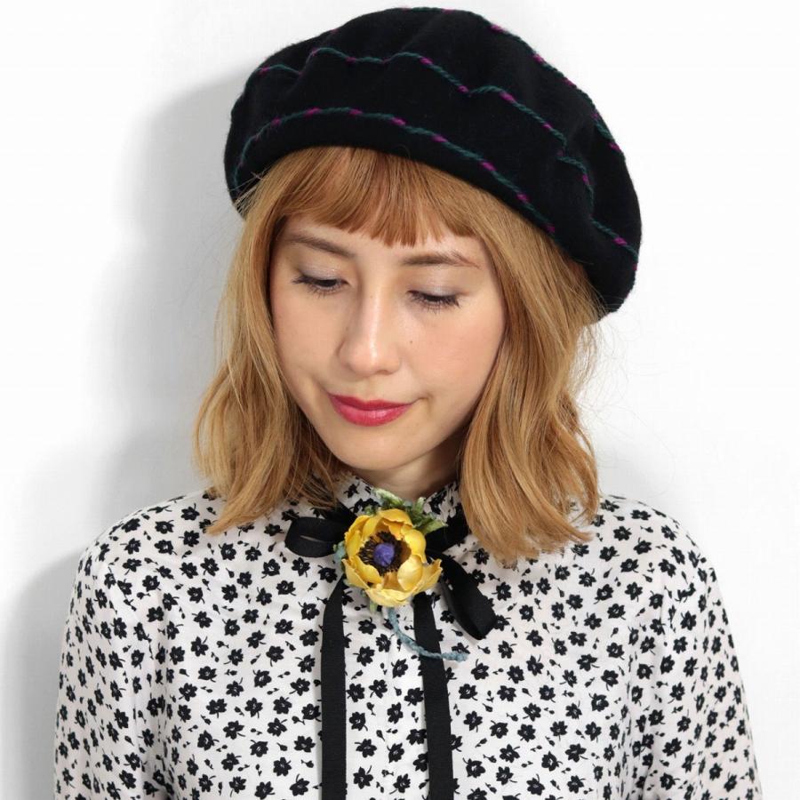 Expectation ベレー レディース バラ色の帽子 日本製 可愛い ベレー帽 秋冬 ウール ぐるぐる刺繍ベレー Barairo No Boushi 毛糸 刺繍 帽子 ウール100 欠品カラー再入荷 Farmerscentre Com Ng