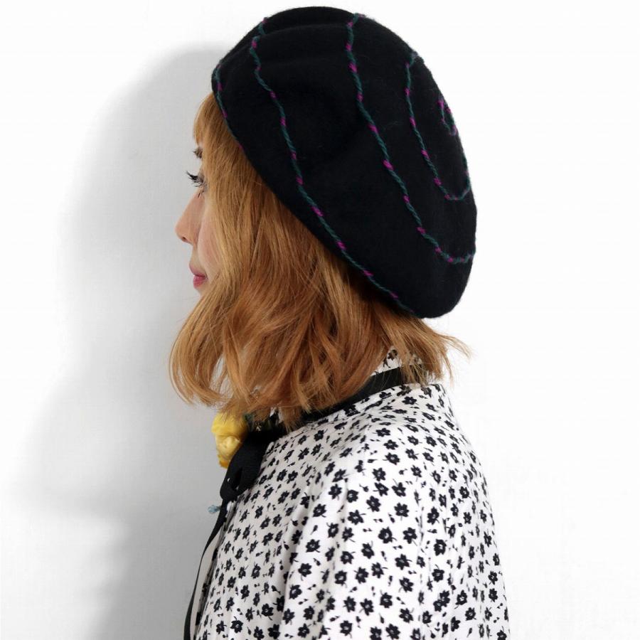 Expectation ベレー レディース バラ色の帽子 日本製 可愛い ベレー帽 秋冬 ウール ぐるぐる刺繍ベレー Barairo No Boushi 毛糸 刺繍 帽子 ウール100 欠品カラー再入荷 Farmerscentre Com Ng