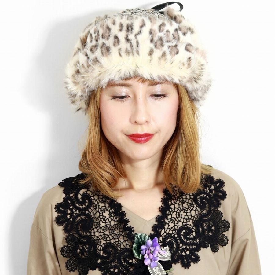 Barairo no Boushi バラ色の帽子 Barairoの飛行帽 ヒョウ柄 ファー
