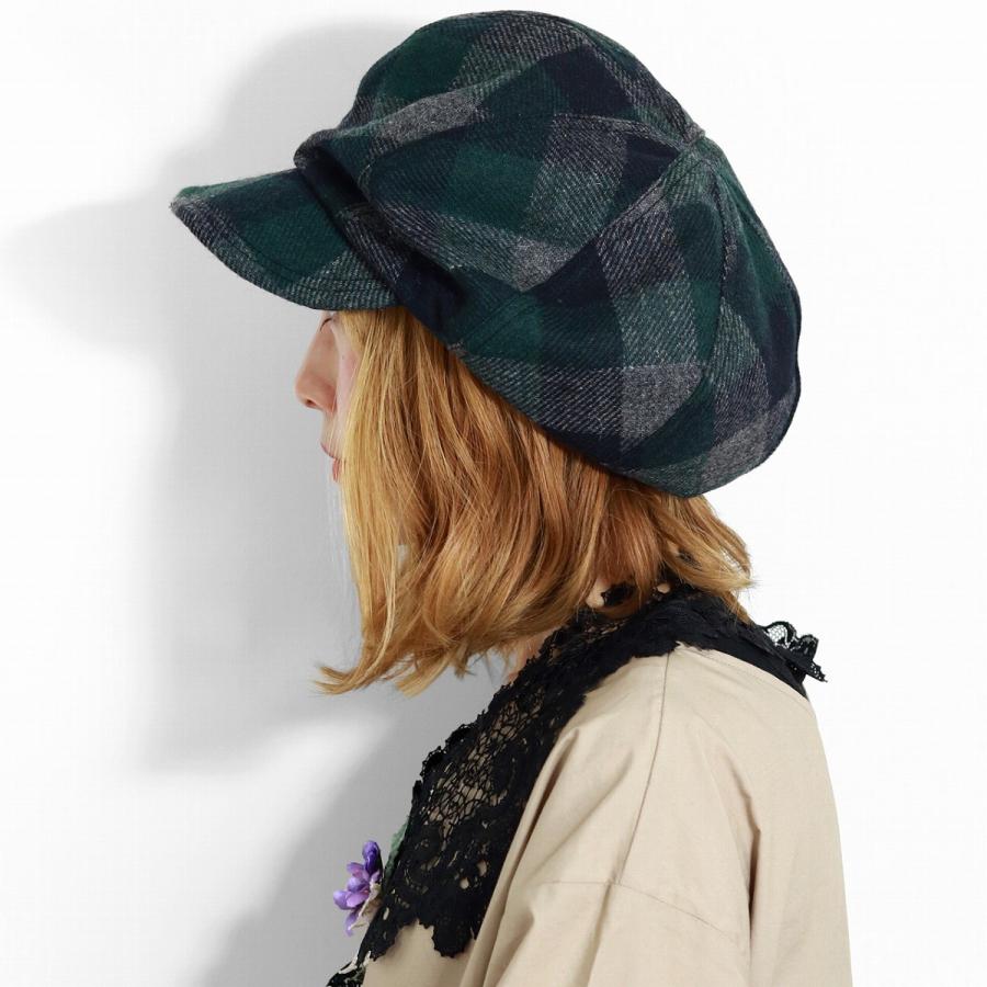 Barairo no Boushi キャスケット レディース 秋 冬 チェック 柄 バラ色