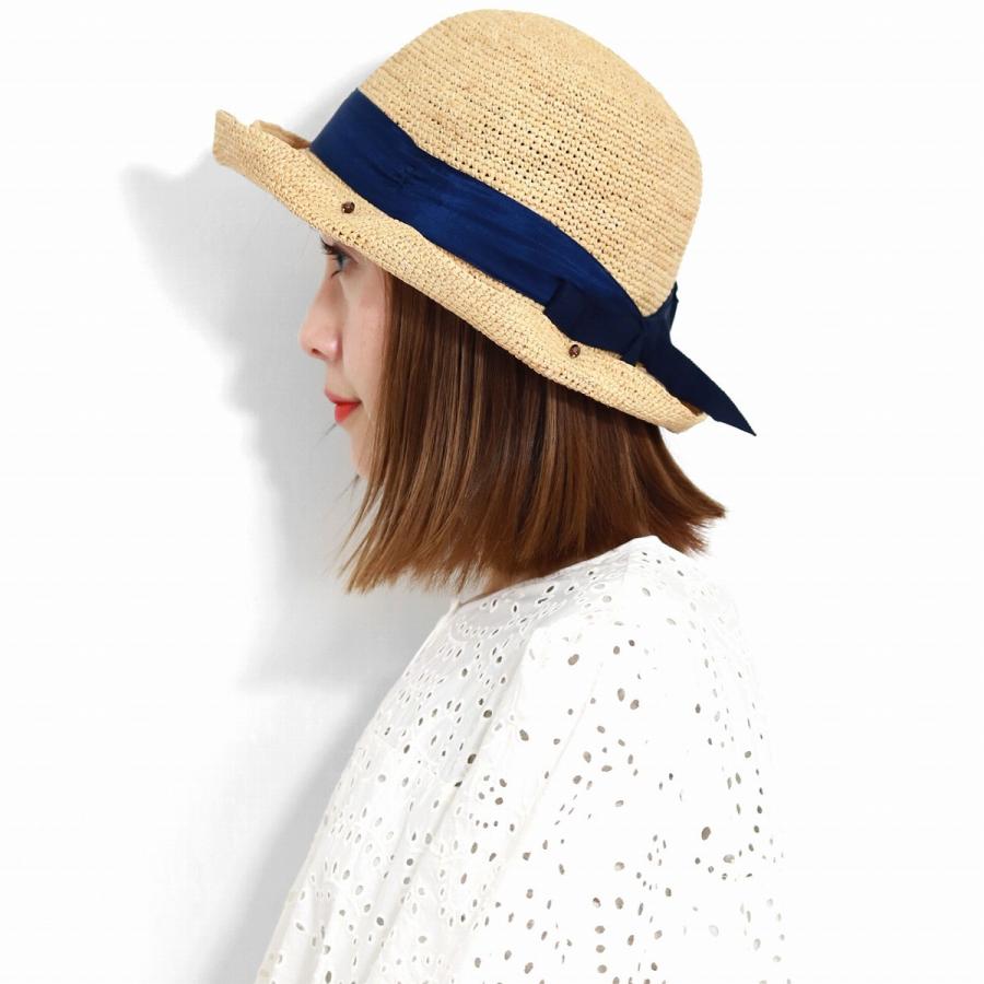 美品】バラ色の帽子 カシラ 太リボンペーパーハット 麦わら帽子 美品】バラ色の帽子 カシラ 太リボンペーパーハット 麦わら帽子