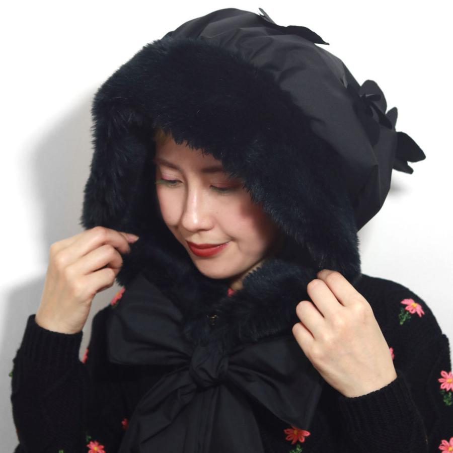 ファー 帽子 フード レディース 可愛い 秋冬 防寒 つけフード 付け襟