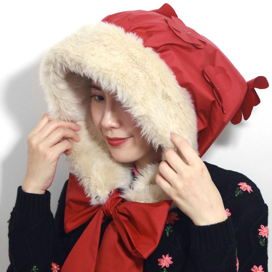 Barairo no Boushi ファー 帽子 フード レディース 可愛い 秋冬 防寒