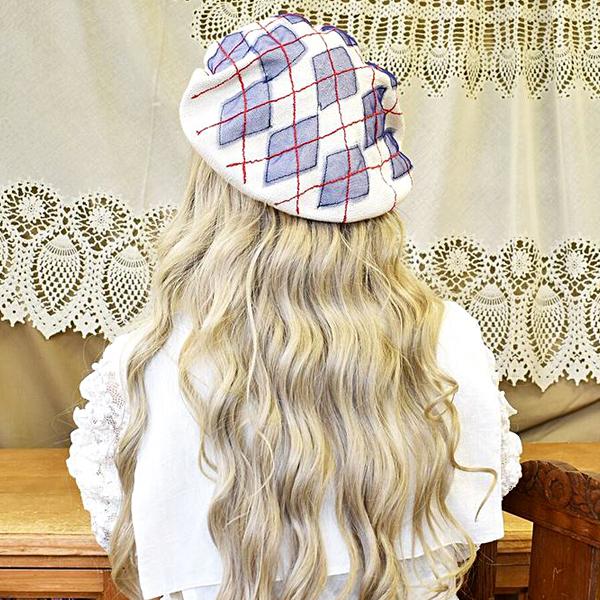 Barairo no Boushi かわいい ベレー帽 春夏用 アーガイル柄