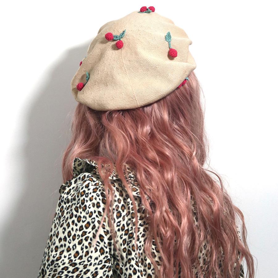 Barairo no Boushi レディース ベレー帽 春夏 さくらんぼ ベレー Barairo no Boushi レディース ベレー帽 春夏 さくらんぼ ベレー